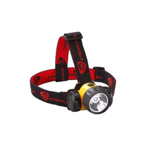 Streamlight 3AA HAZ-LO Headlamp w/alkaline batteries, Rubber & Elastic Straps - Yellow