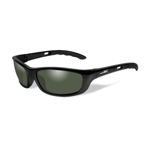 Wiley X P-17 Sunglasses | Polarized Smoke Green Lens/Gloss Black Frame