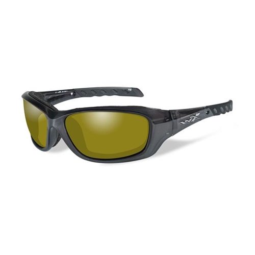 Wiley X Gravity Sunglasses | Polarized Yellow Lens/Black Crystal Frame